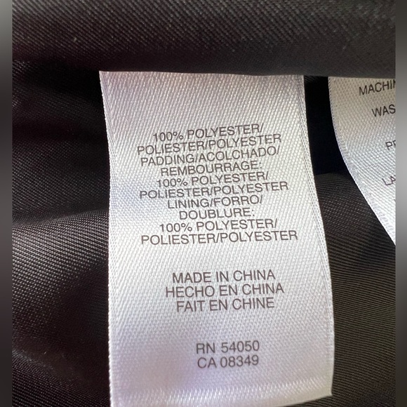 Jones New York Front Zip Quilted Jacket Medium Lined Padded Belt Tie Grey $169 - Picture 7 of 13